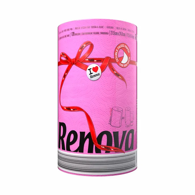renova-kitchen-roll-k-chenrolle-k-chenpapier-pink-1-rolle image 1