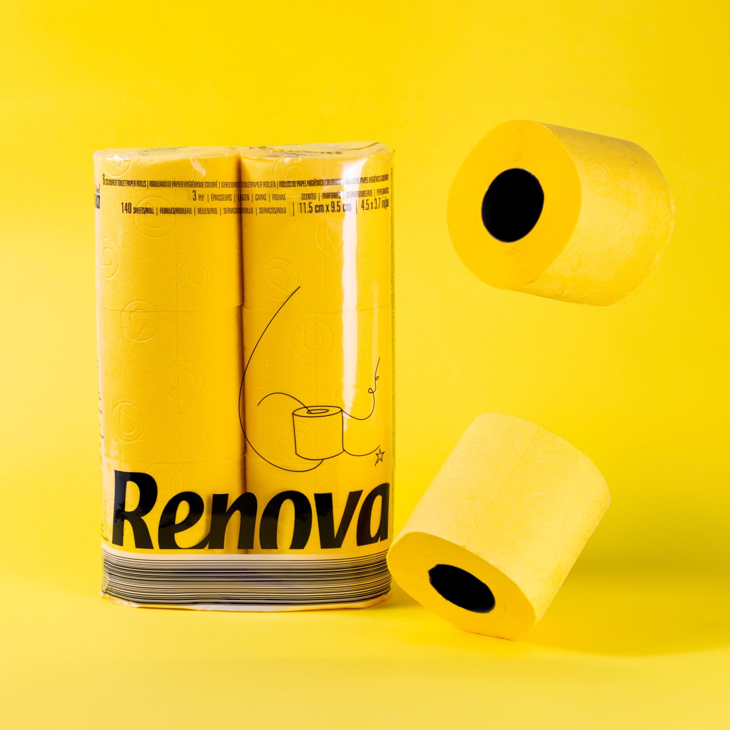 renova-yellow-toilettenpapier-gelb-6-rollen-3-lagig-parf-miert image 4