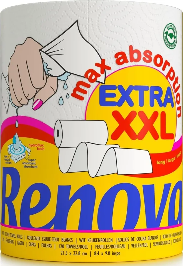 renova-kitchen-roll-extra-xxl-k-chenrolle-wei-1-rolle-saugstark image 1