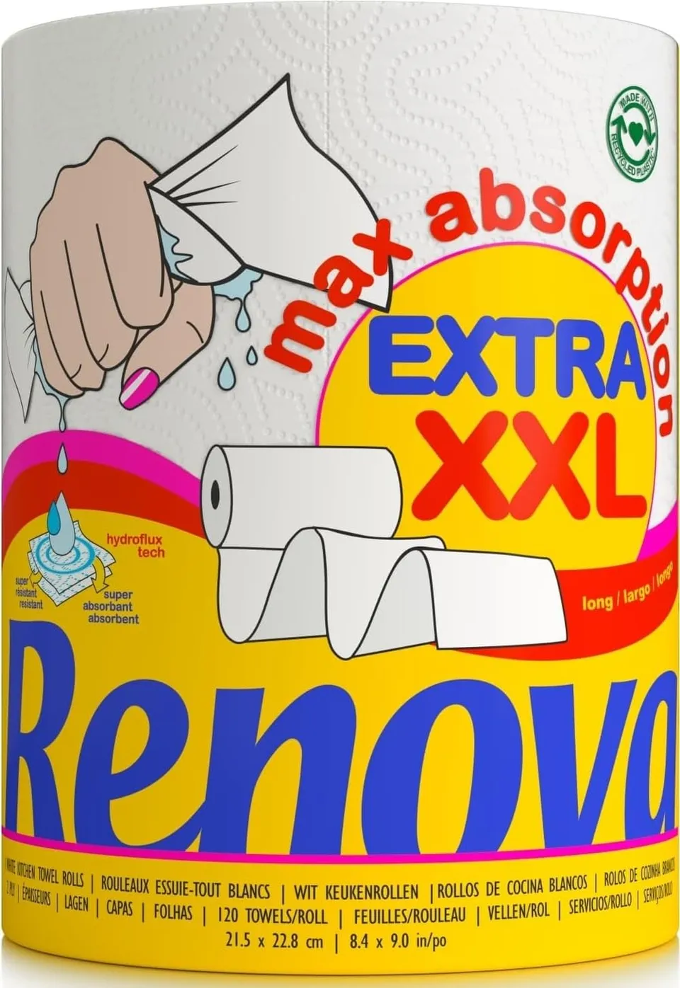 renova-kitchen-roll-extra-xxl-k-chenrolle-wei-1-rolle-saugstark image 1
