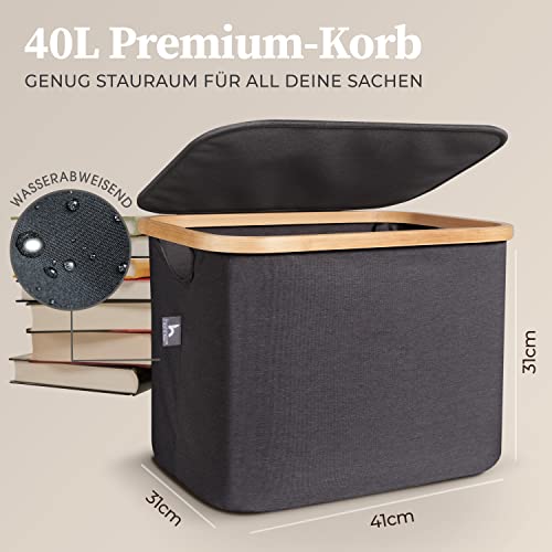 hennez-aufbewahrungsbox-stoff-mit-deckel-40l-dunkelgrau image 8