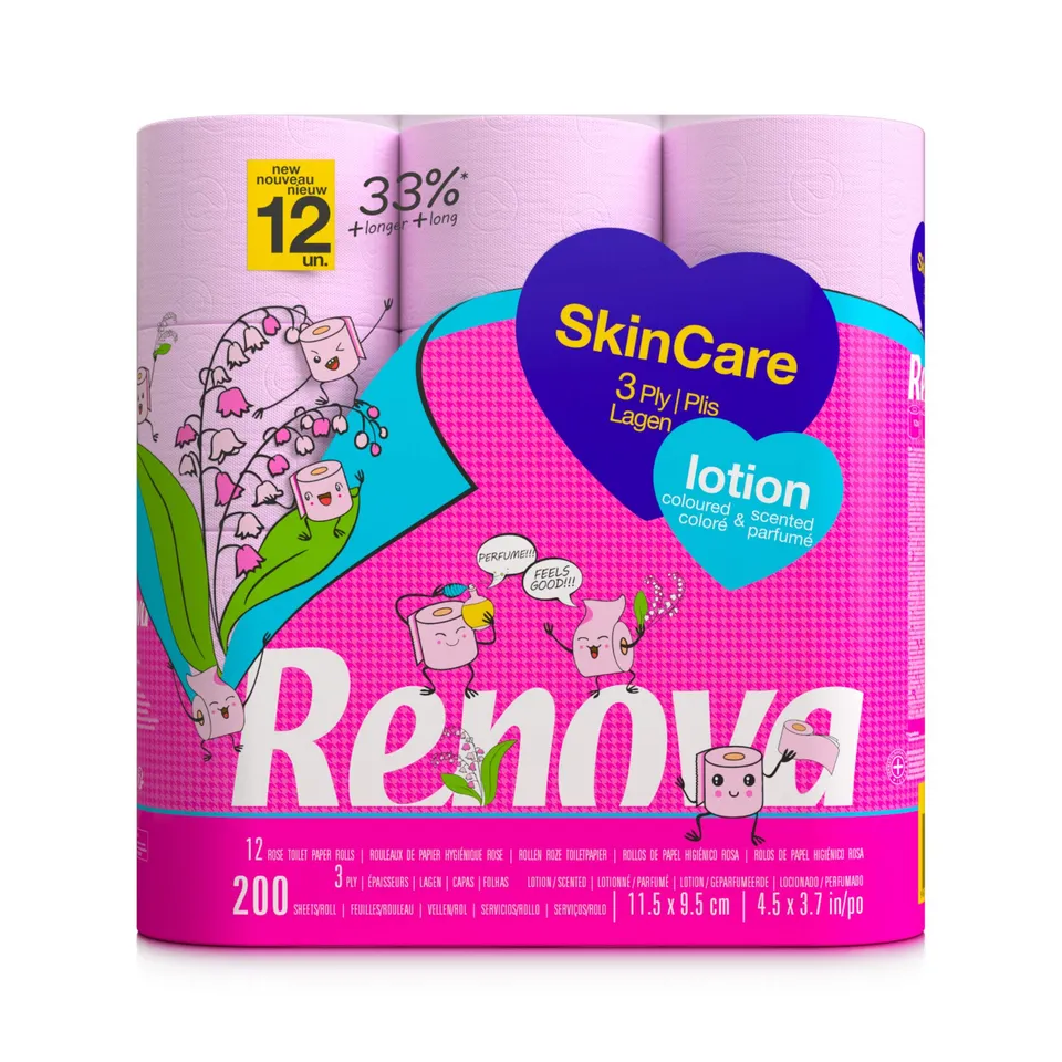 renova-toilet-paper-skincare-lotion-toilettenpapier-rosa-12-rollen image 1