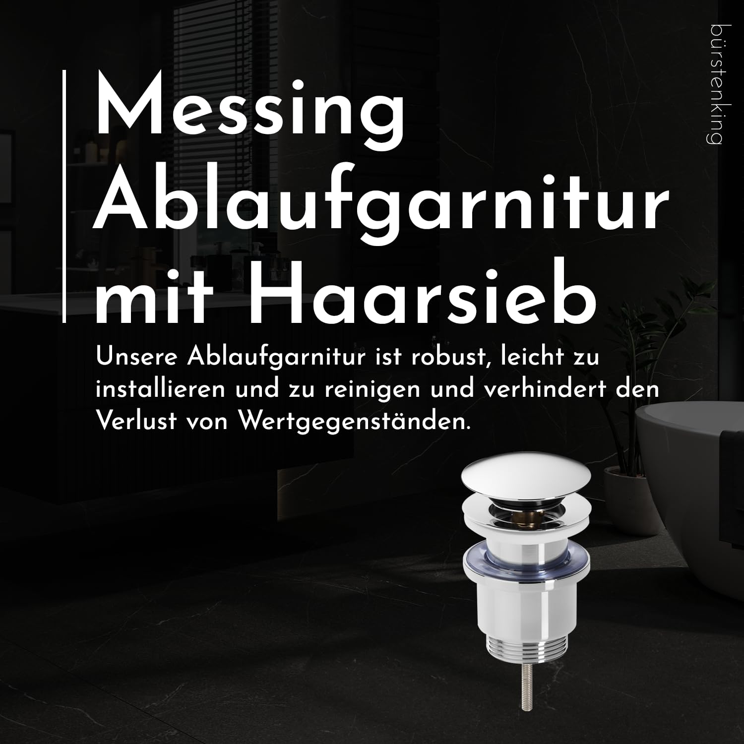 b-rstenking-ablaufgarnitur-ablaufventil-chrom-mit-berlauf-63-mm image 2