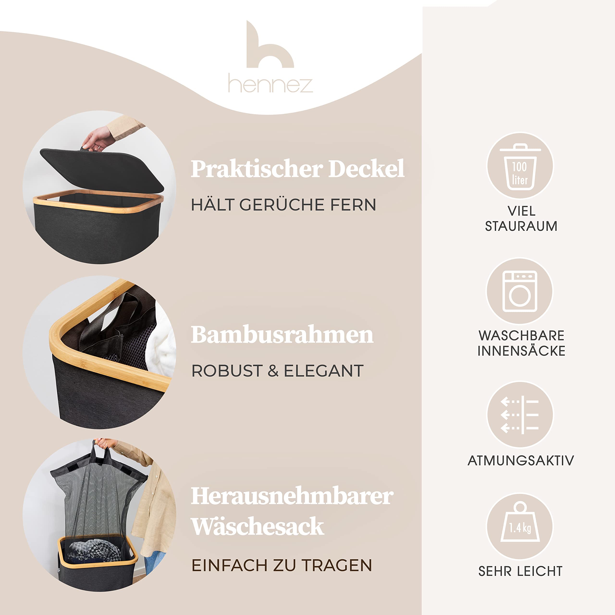 hennez-w-schek-rbe-w-schekorb-100l-grau-deckel-bambus-waschbar image 2