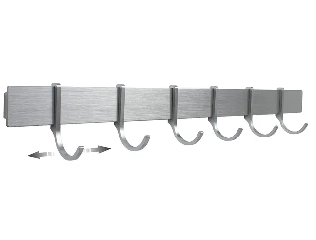 designfabrik-hamburg-hakenleiste-40-cm-silbergrau-6-haken-kleben image 1