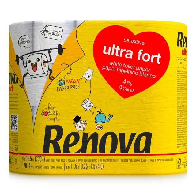 renova-ultra-fort-toilettenpapier-4-lagig-wei-4-rollen image 1