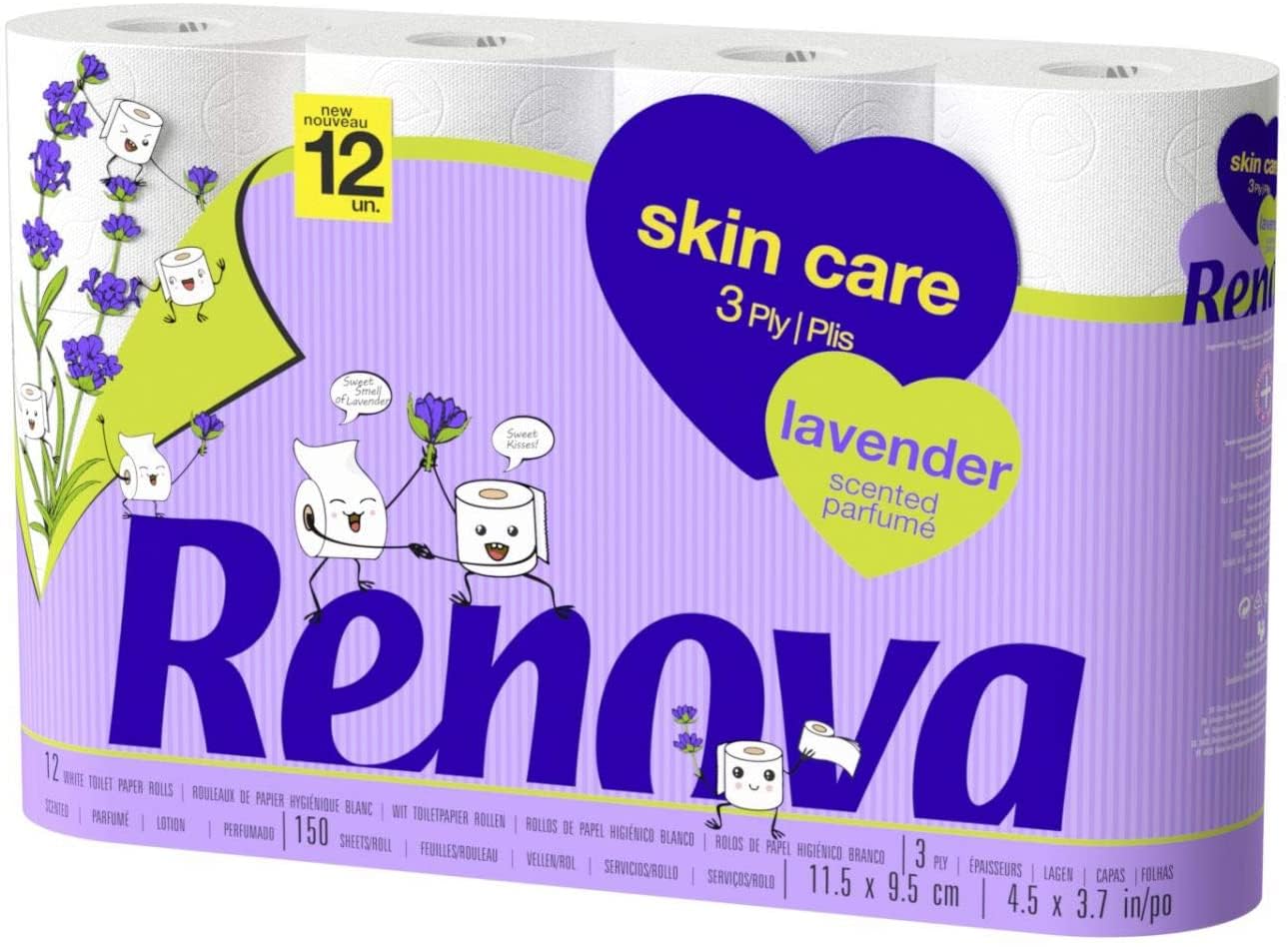 renova-toilet-paper-skincare-lavender-toilettenpapier-12-rollen image 1