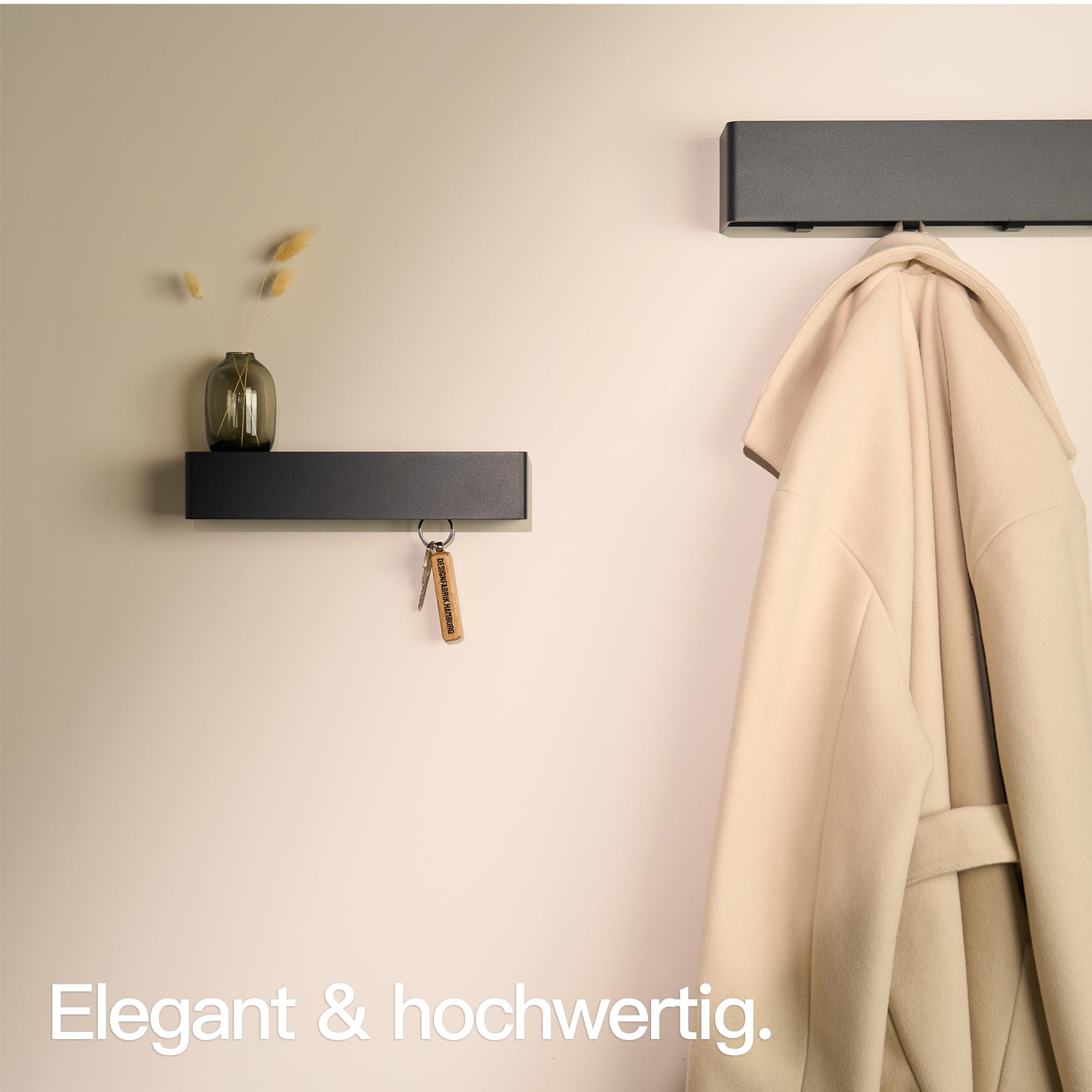 designfabrik-hamburg-schl-sselbrett-schwarz-mit-ablage-6-haken image 2