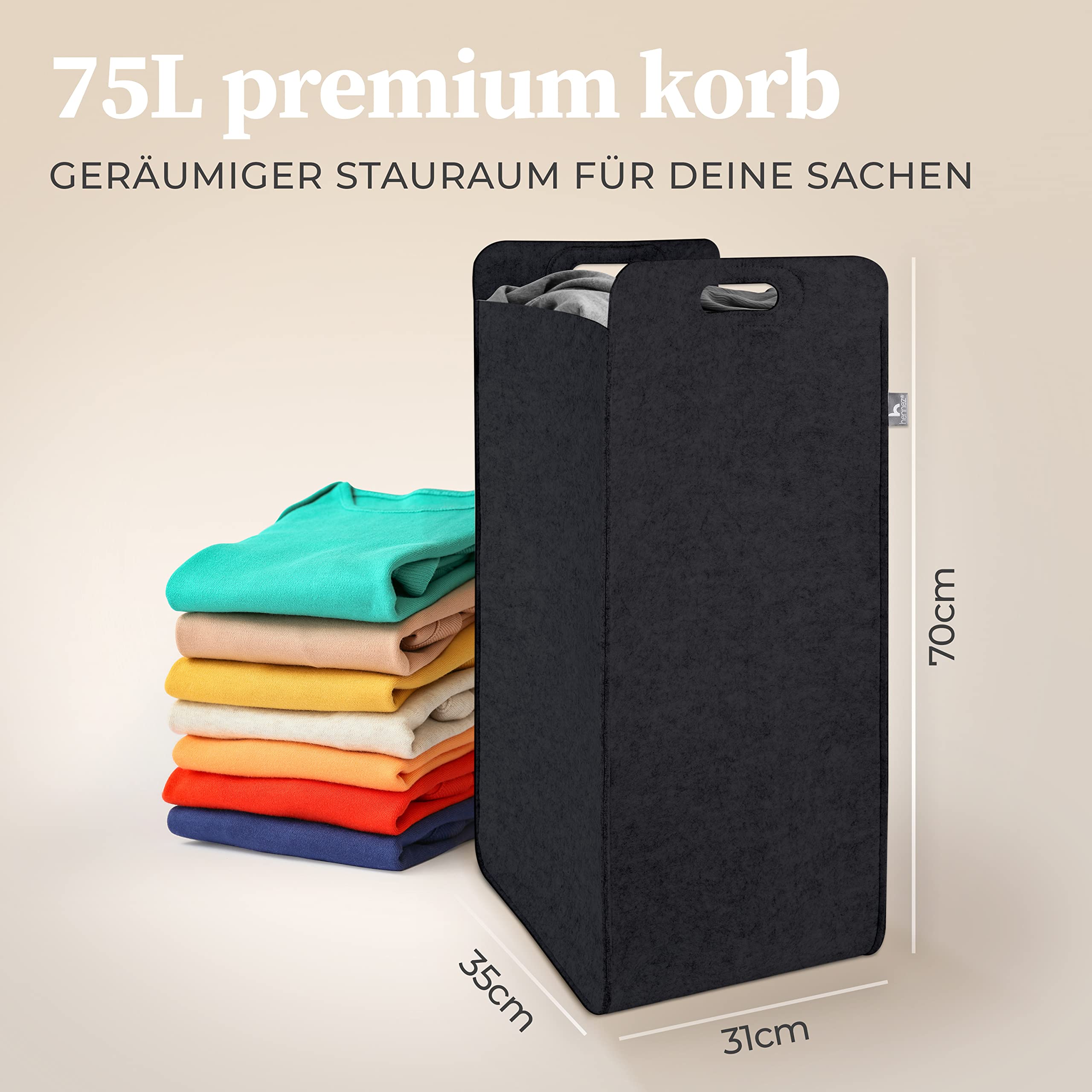 hennez-filzk-rbe-w-schekorb-filz-dunkelgrau-80l-faltbar-schmal image 4