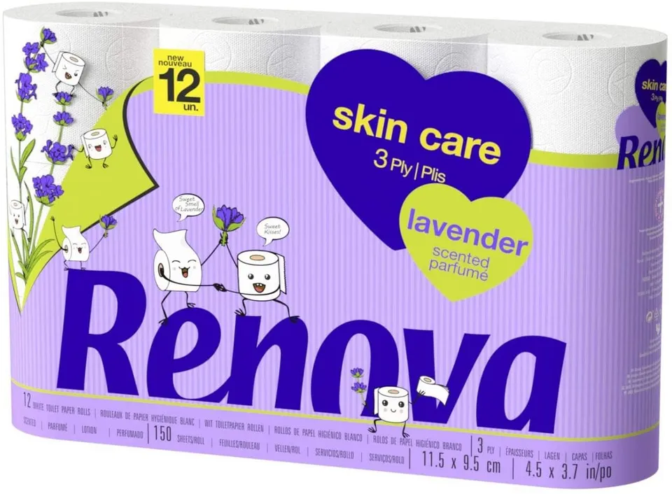 renova-toilet-paper-skincare-lavender-toilettenpapier-12-rollen image 1