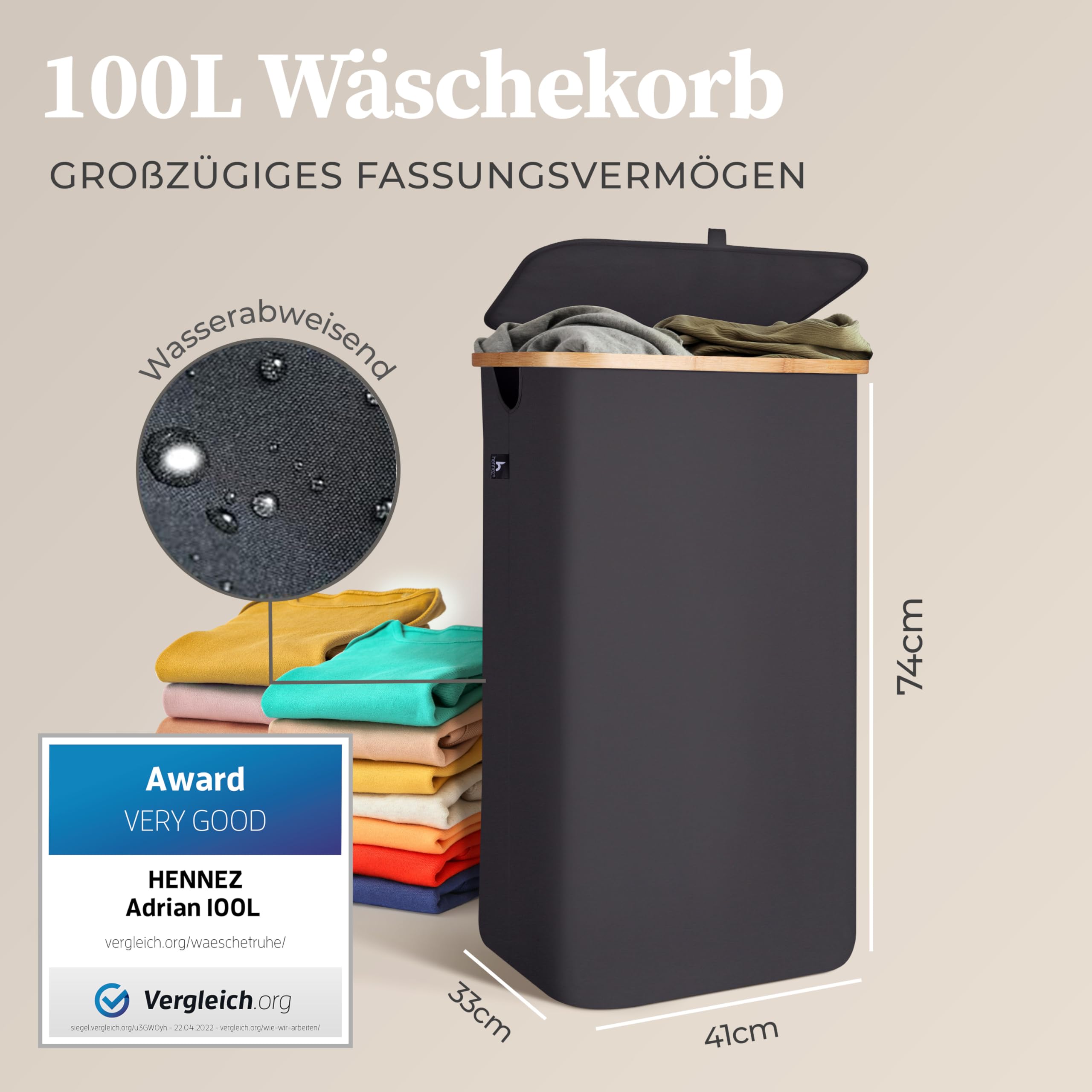 hennez-w-schek-rbe-w-schekorb-100l-grau-deckel-bambus-waschbar image 3