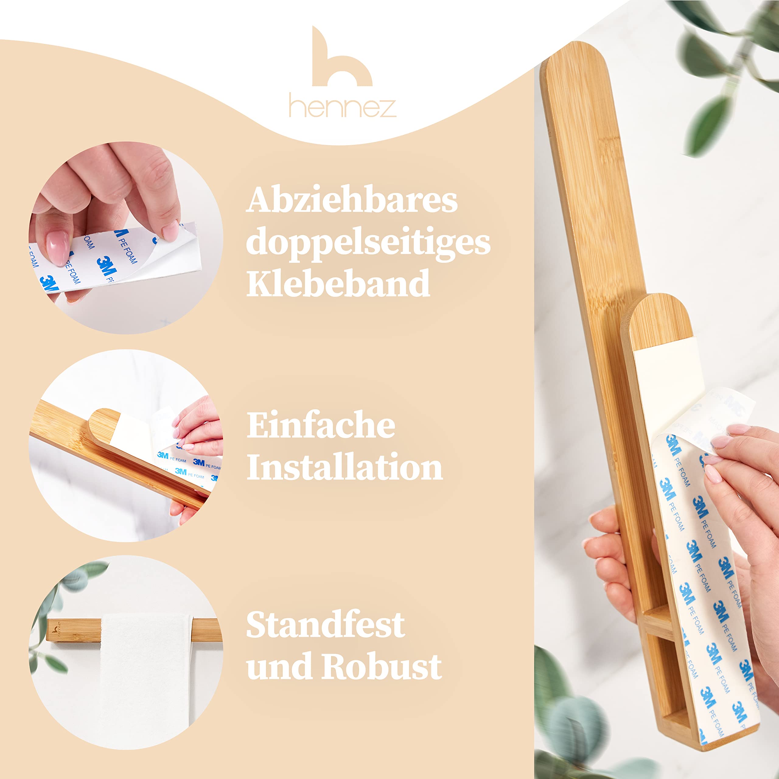 hennez-bad-zubeh-r-handtuchhalter-ohne-bohren-chrom-selbstklebend image 2