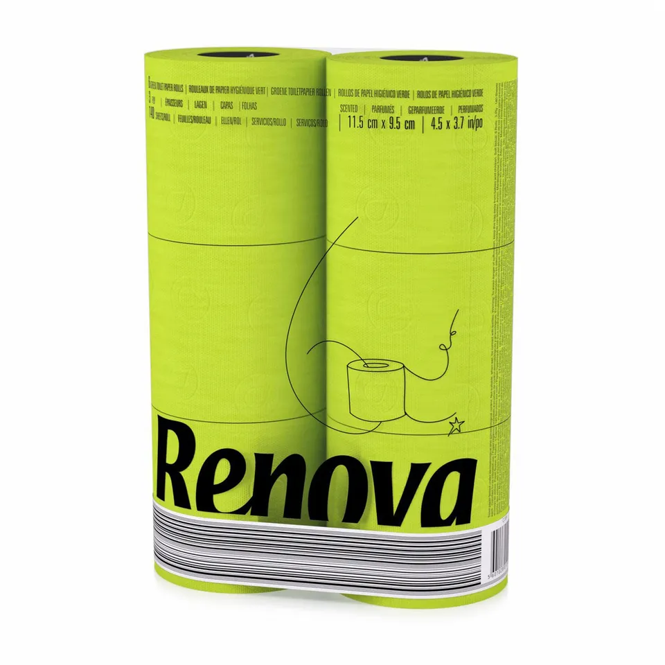 renova-toilet-paper-toilettenpapier-gr-n-6-rollen-duft image 1